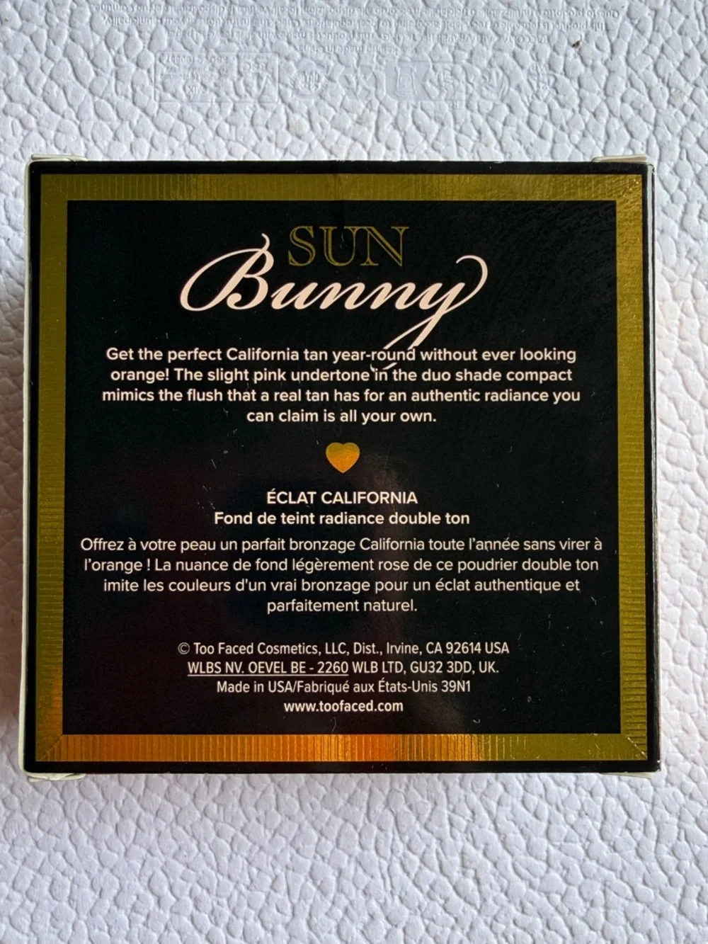 Too Faced Sun Bunny Radiant Bronzer - Bronze & Gold Packaging